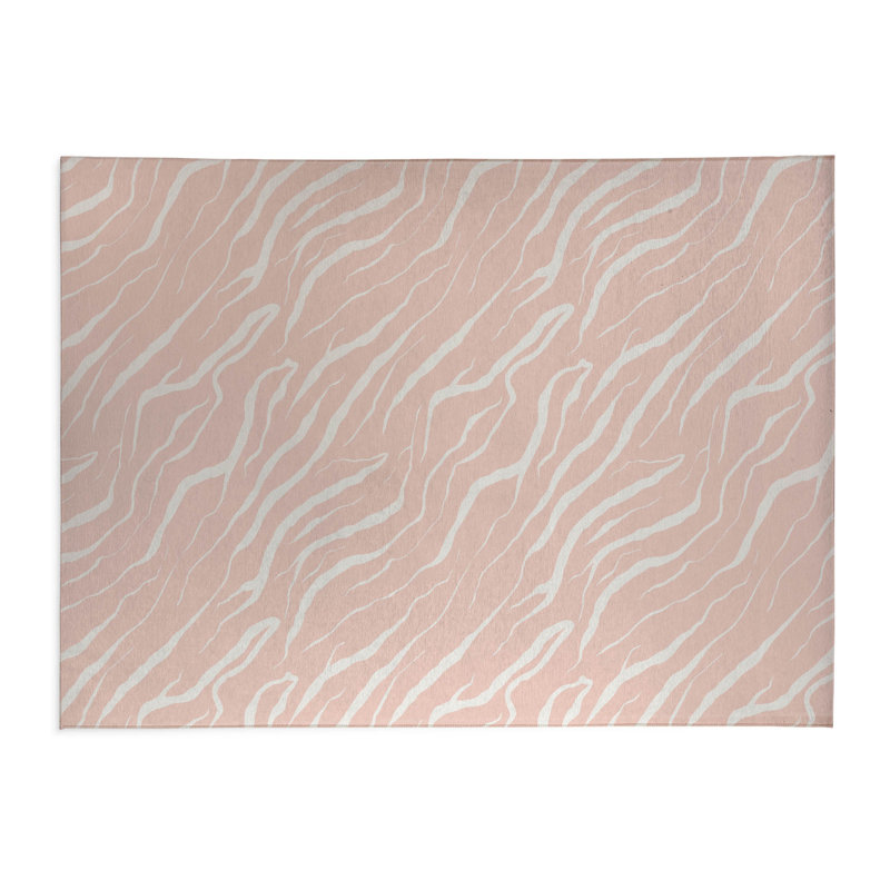 Tapis de bureau Lush Cracks, L 6 pi x L 4 pi, Rose