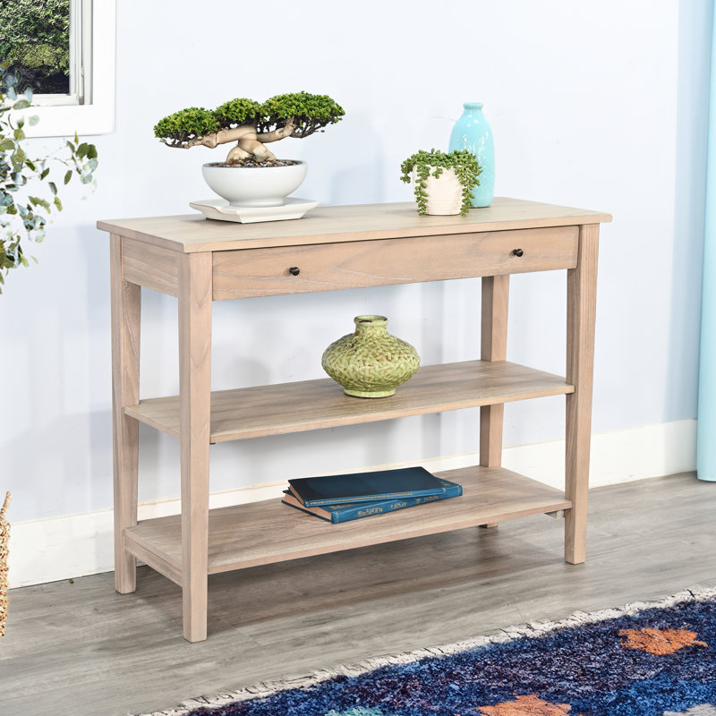 Console en bois massif 42 po Binson, Bois naturel