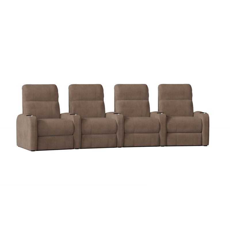 Sièges de cinéma maison (rangée de 4), Sable Smartsuede, Manuel