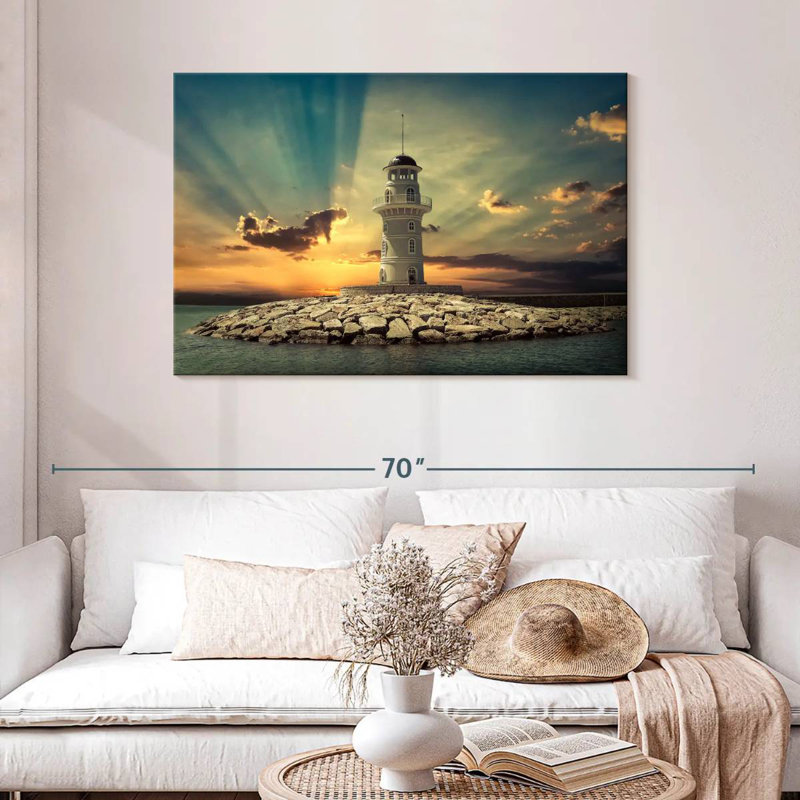 Aletra Majestic Lighthouse Sunset, 30" H x 45" W
