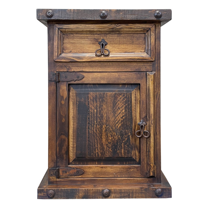 Syn 19.5'' W Solid Wood Nightstand, Dark Brown