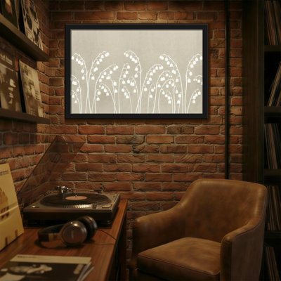 Plants & Flowers White Bell Flowers On Beige Background