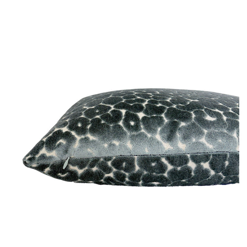 Animal Print Velvet Throw Pillow Cover, 20"H x 20"W, Sea Glass
