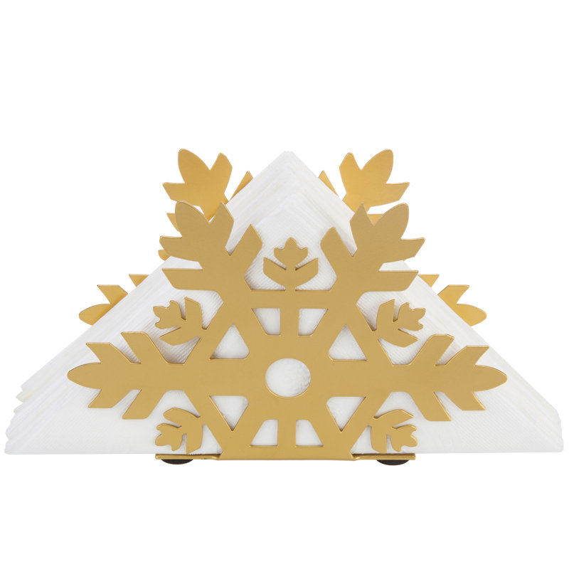 Porte-serviette en métal Winter Snowflake, Doré