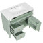 Meuble-lavabo vert 36 po avec lavabo, armoire autoportante, lavabo en céramique, tiroir rabattable, tablette réglable | Idée cadeau