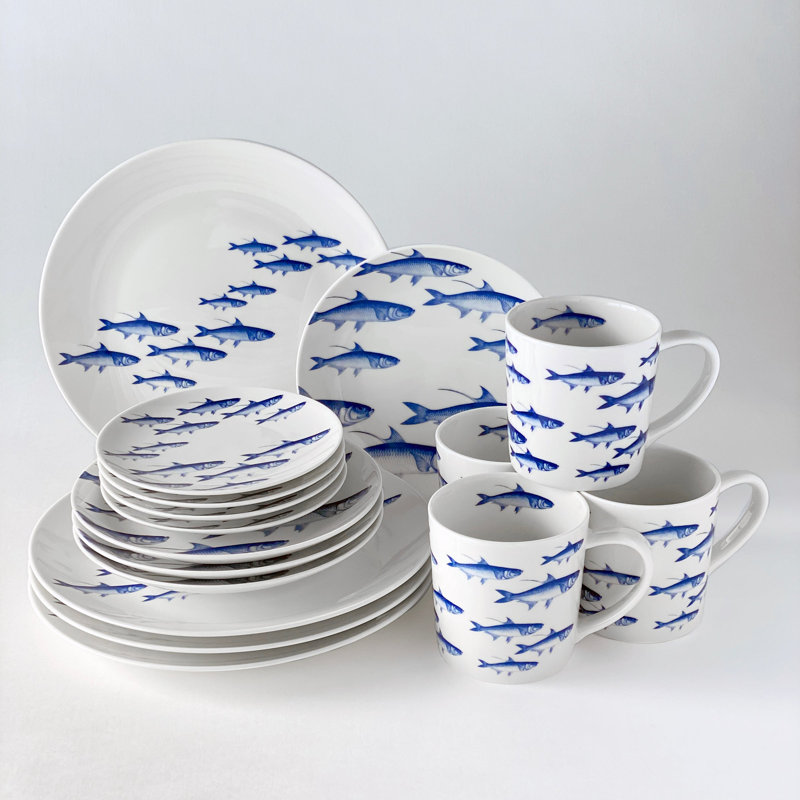 School Of Fish Handmade Porcelain Coffee Mug