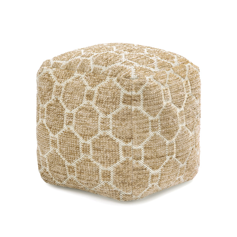 Repose-pieds rembourré beige Marta, Beige