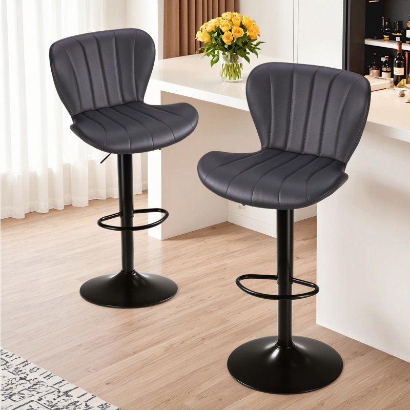 The Second Set, Beautiful, Comfortable, Height-Adjustable, Rotating Bar, Good Cushioning, Adjustable Bar Chair Height, Backrest 109 Cm, 2 Stools