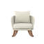 Fauteuil berçant beige avec structure PE, lisse et confortable, idéal pour un salon minimaliste et spacieux, parfait pour se détendre.