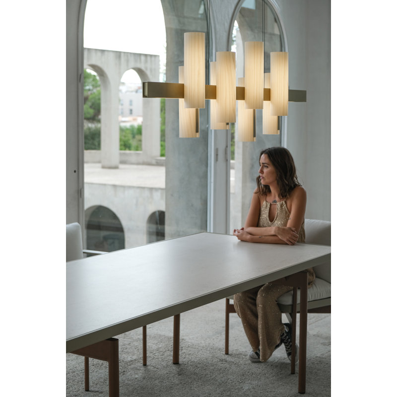 Black Note 8 - Light LED Pendant, Ivory White, Gold, 2700K Bulb Temperature