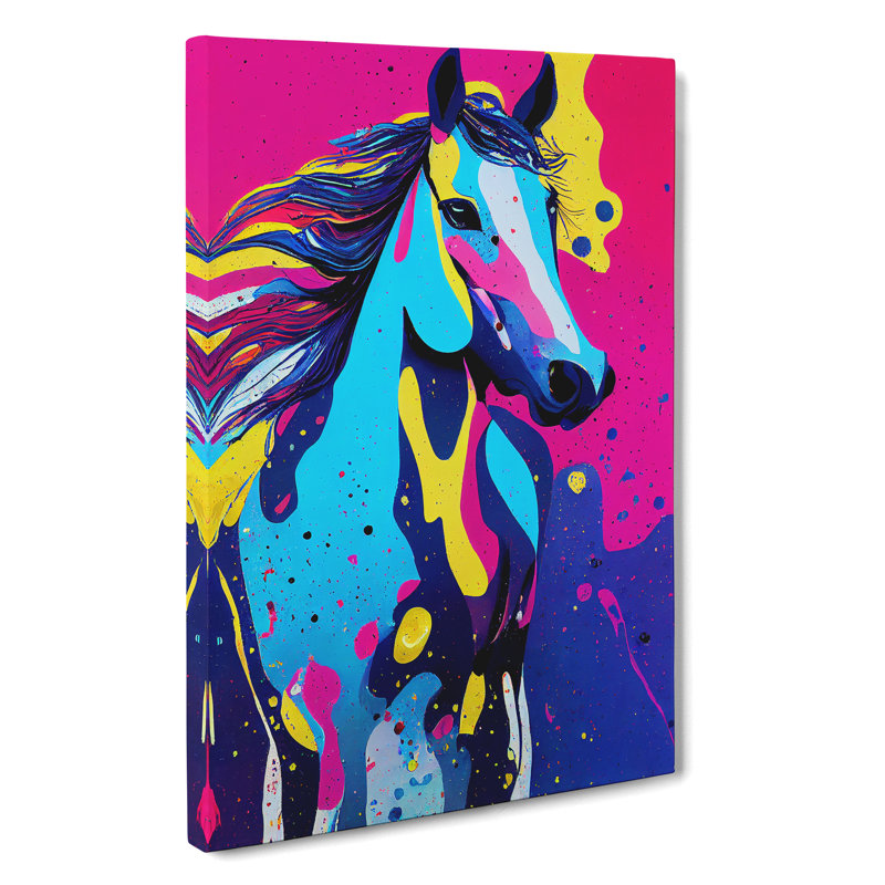 Paint Drip Horse No.4 Abstract - Wrapped Canvas, 76cm H x 50cm W x 3cm D