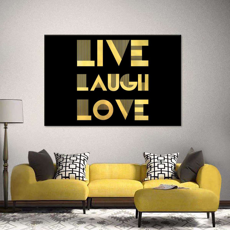 " Live Laugh Love Typography III " by Enchanté Designs, 16" H x 24" W x 1.25" D
