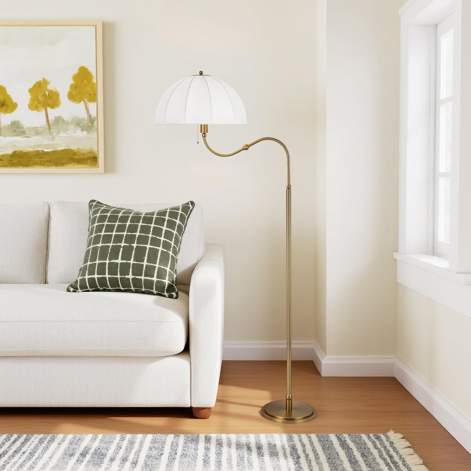 Crosby 68'' Steel Floor Lamp, Brushed Gold