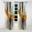 Moderne bleu et or abstrait I - Rideau transitionnel - Rideau occultant abstrait - 1 panneau-107537753