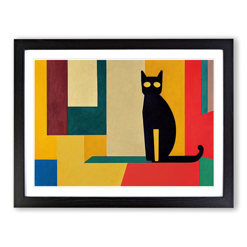 Abstract Cat Vol.4 - Framed Print, Black, 46cm H x 64cm W x 2cm D