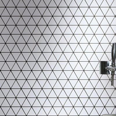Porcetile 9.69 in. x 11.46 in. Geometric Matte Porcelain Mosaic Wall and Floor Tile