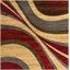 Tapis contemporain Samiyah de couleur beige tourbillonnant-658144159