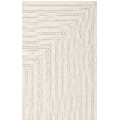Tapis intérieur / extérieur ivoire en polypropylène tissé à plat à la main Morton