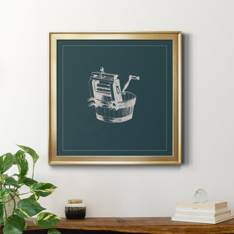 " Laundry Tips I ", Gold Framed, 17.5" H x 17.5" W x 1.5" D