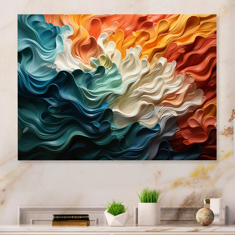 «Multicolor Op Art Dynamic Flow» sur métal, H 24 po x l 32 po x P 1 po
