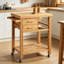 Îlot de cuisine en bambou sur roulettes avec 2 tiroirs et porte-serviettes, chariot de cuisine roulant avec roulettes verrouillables, chariot de rangement mobile pour petite cuisine, salle à manger, salon, naturel