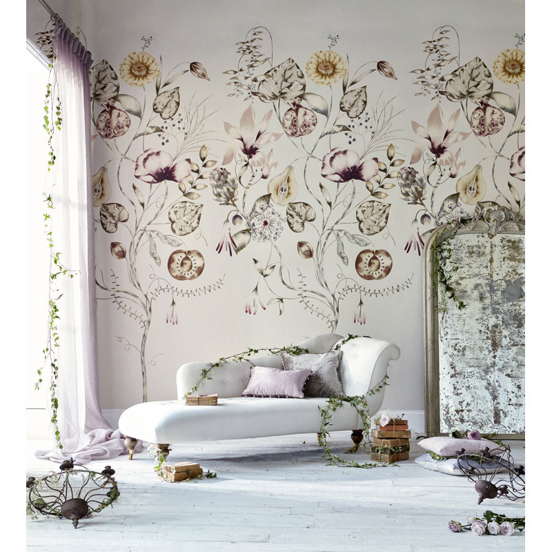 Quitessence Wallpaper, Ochre/Olive/Heather