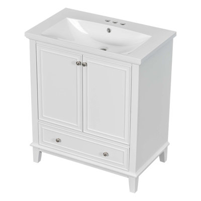 Meuble-lavabo multifonctionnel avec portes et tiroir 30 po