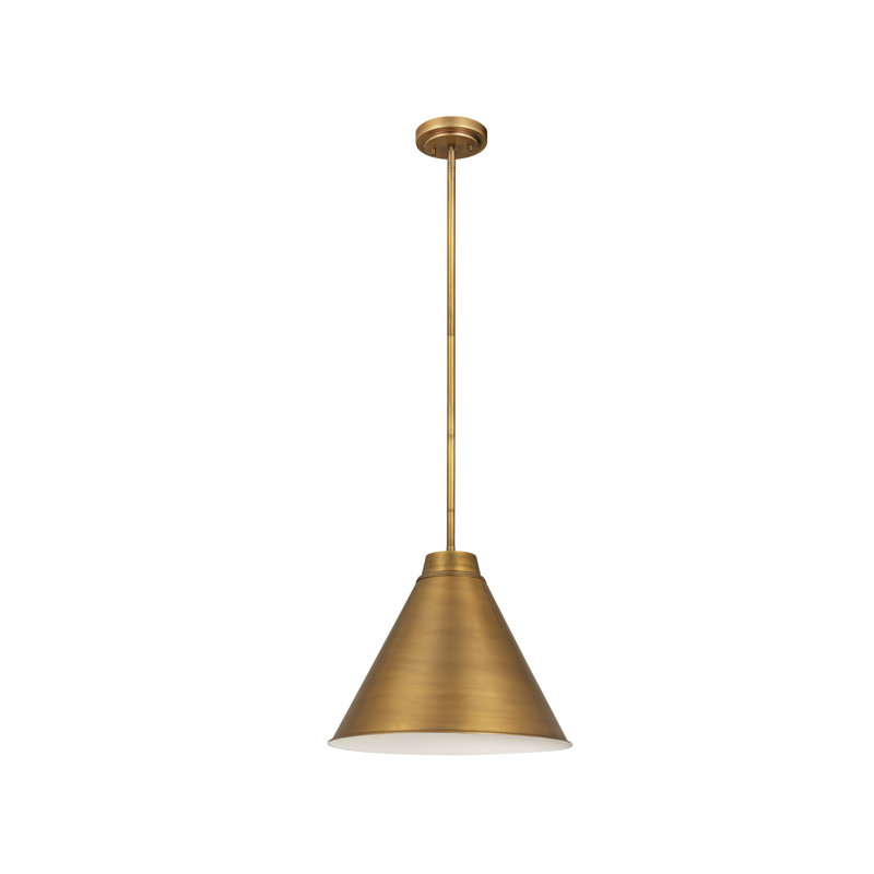 Luminaire suspendu à intensité réglable 1 lumière Haveman, H 18,5 po x l 18 po x P 18 po, Laiton frotté