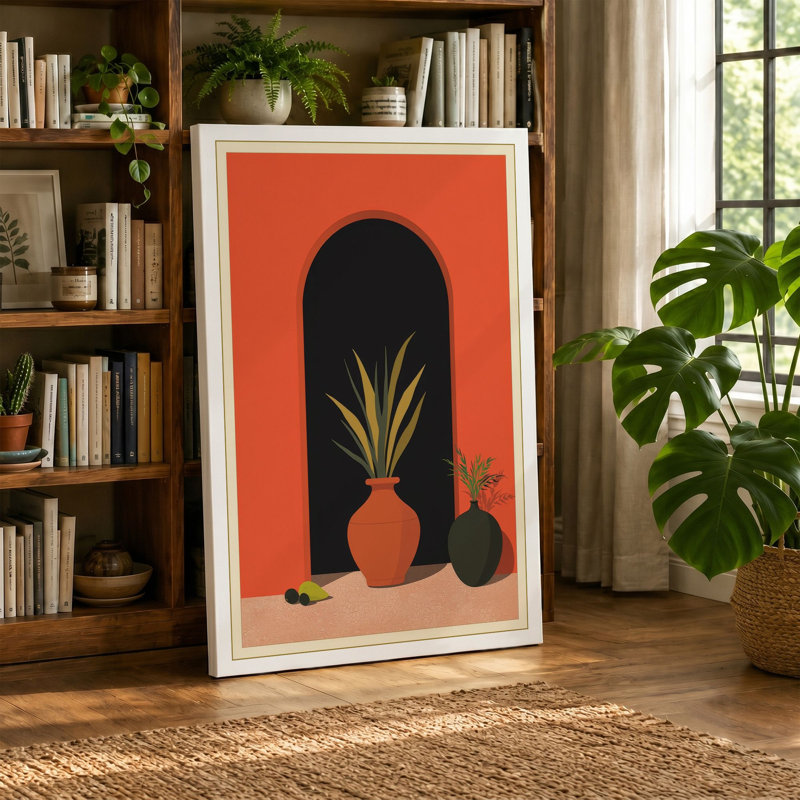 Archway Stillness Boho - Wrapped Canvas, 18x12 - 45.7 x 30.5 cm, Ochre Border
