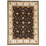 Hand Knotted Area Rug in Black And Ivory
