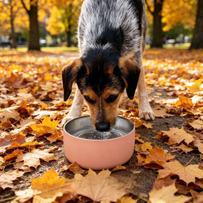 Insulated Stainless Steel Food And Water Bowl For Both Cats And Dogs, Non-Slip, Tip-Over Resistant, BPA-Free, Bentley Series, Medium Size, 32 Ounces.