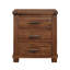 Table de chevet rustique en bois massif récupéré à trois tiroirs Rustic-798542214