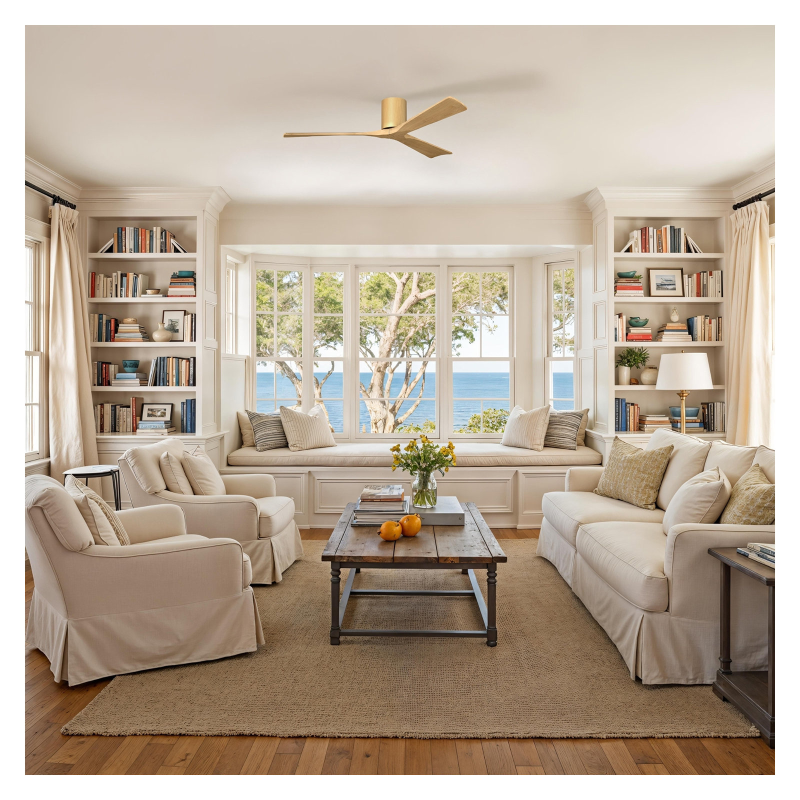 Olivier 3 Blade Ceiling Fan, Light Maple, Light Maple Tone, 60"