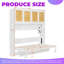 Lit escamotable UnaAlano avec armoire de rangement et bureau intégré, lit escamotable mural, ports USB intégrés et éclairage DEL, grand-694938992