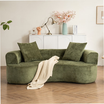 Boneless Moon Shaped Modern Sleeper Sofa With Deep Seat And Non-Assembly Sponge Compression For Ultimate Comfort.