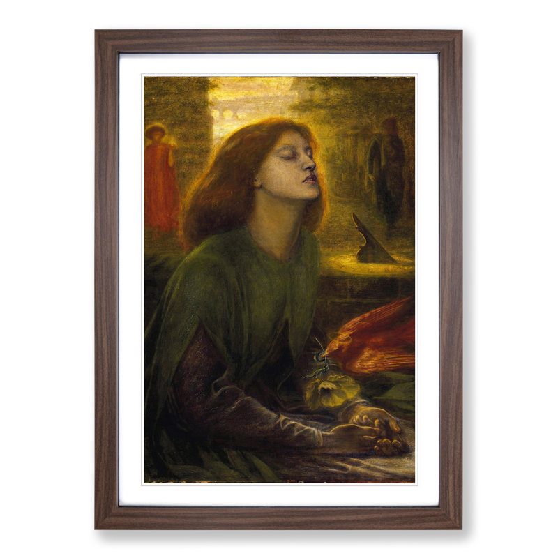 Beata Beatrix by Dante Gabriel Rossetti - Picture Frame Painting, Walnut Framed, 48cm H x 36cm W x 2cm D