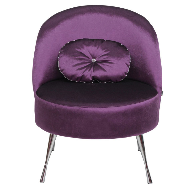 Glamour Upholstered Accent Chair, Violet