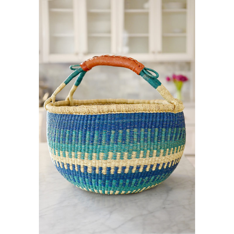 Panier Bolga à motif Bluebell, Bleu / Naturel