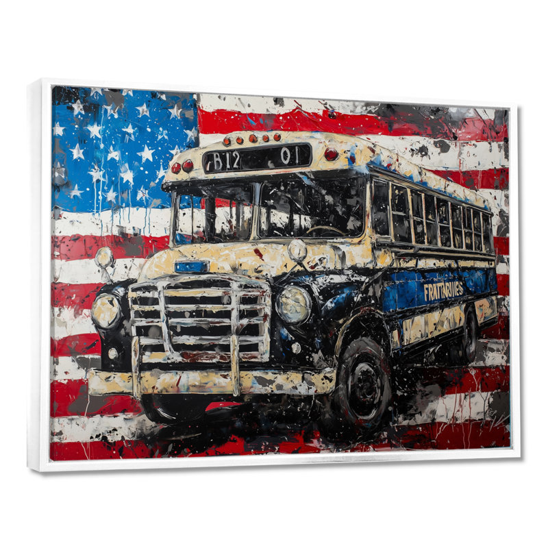 Kyston - Usa Patriotist Wall Art, 12" H x 20" W, Floater Framed Print, White