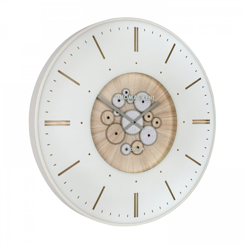 Metal Wall Clock, 74 cm H x 74 cm W x 6 cm D, White