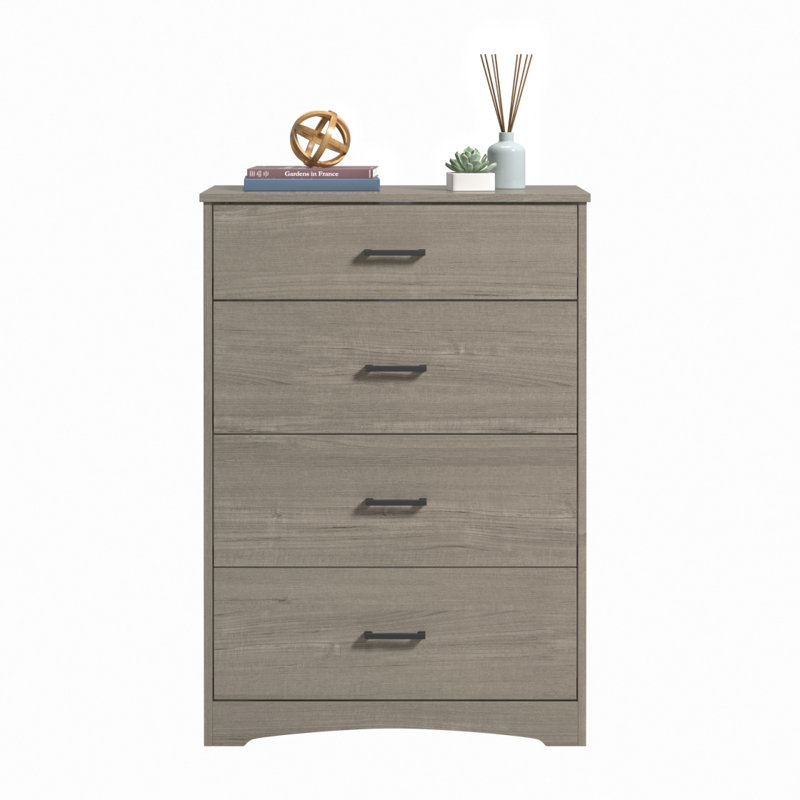 Commode 4 tiroirs, finition brune