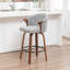 Tabouret de comptoir pivotant rembourré avec structure en bois Devault-123162628