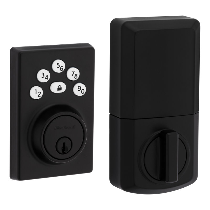 Powerbolt Single Cylinder Electronic Deadbolt, Matte Black
