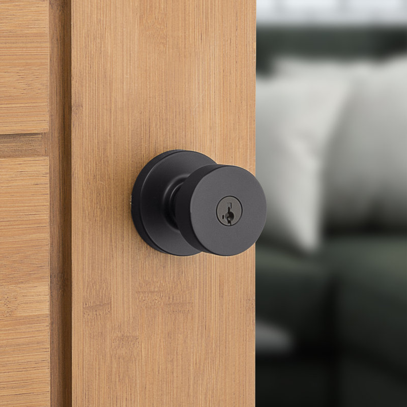 Pismo Round Keyed Entry Knob featuring SmartKey Security™, Iron Black