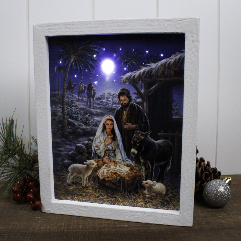 A Savior Is Born 8x10 Lighted Shadow Box