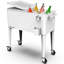 Permasteel - Glacière à roulettes rétro avec cloison 80QT - Blanc-21495905-116395568