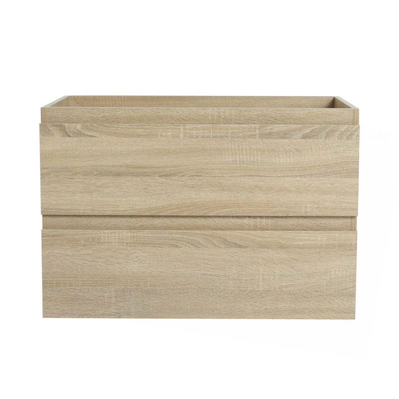 Meuble-lavabo mural en bois, Chêne clair