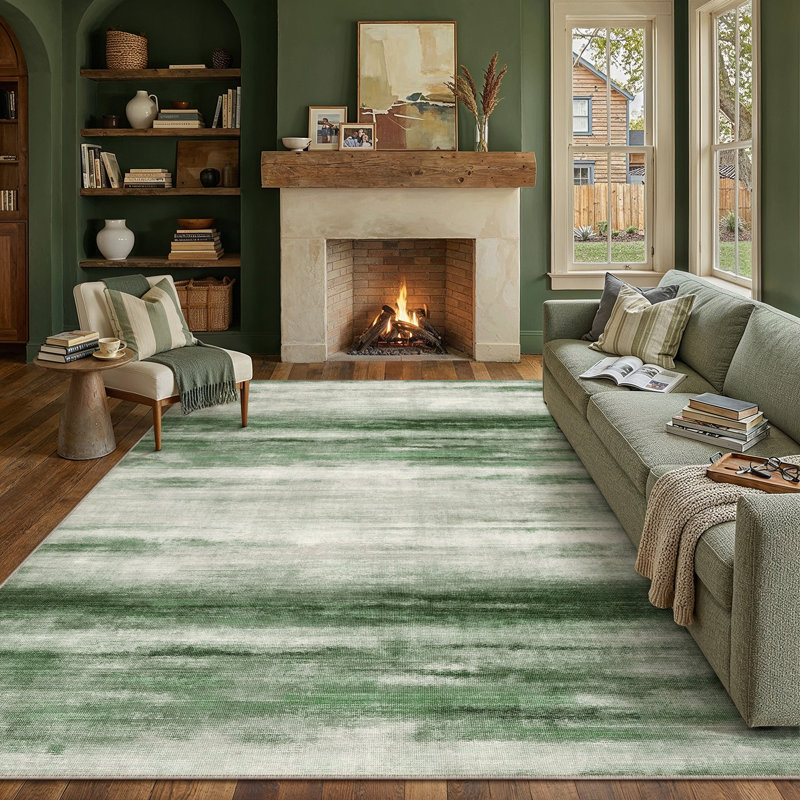 Tapis à motif abstrait lavable à la machine Arnedoy, Rectangle 9 pi x 12 pi
