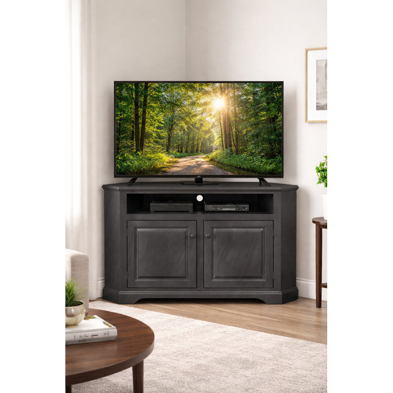 Inouye Unfinished Corner TV Stand for TVs up to 65", European Gray