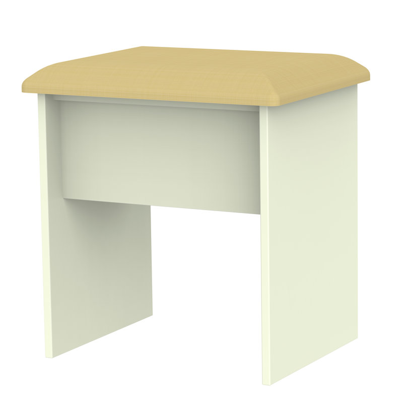 Fully Assembled Grety Dressing Table Set with Mirror, Cream